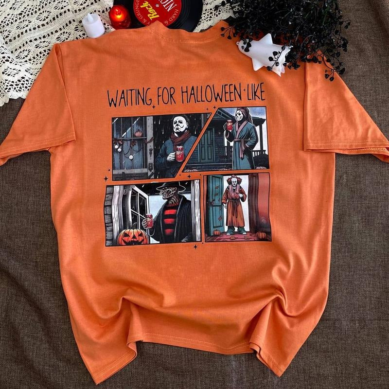 Waiting For Halloween Shirt, Hallowen Shirt,  Cute Fall Shirt, Spooky Season Hoodie, Sweatshirt | RetroVerseTees.com