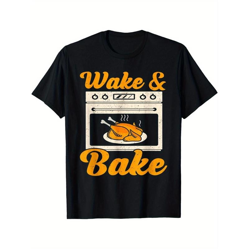 Wake Bake Turkey Feast Meal Dinner Chef Funny Thanksgiving men T-Shirt made in usa Hoodie, Sweatshirt | RetroVerseTees.com