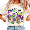 Walk It Like A Dog Mardi Gras Tshirt Sweatshirt, Retro Mardi Gras Sweatshirt, Fleur De Lis, Louisiana Shirt, Brushstroke,...