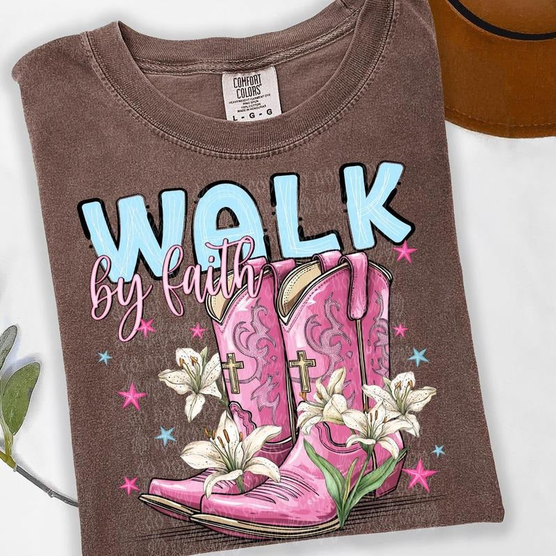 Walk by Faith DTF Transfers - THIS IS NOT A SHIRT Hoodie, Sweatshirt | RetroVerseTees.com
