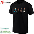 Walking across parody four people walking shirt