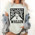 Wallen Skull Print Lightsaber brand shirt, Country Concert Leopard Tops, Unisex Garment-Dyed Pattern Lightsaber...