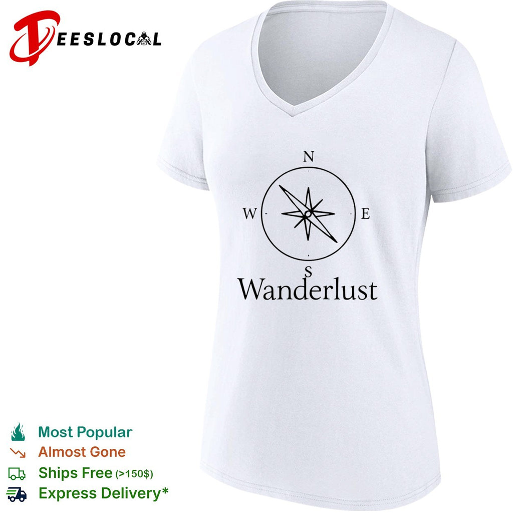 Wanderlust Compass travel adventure navigation shirt