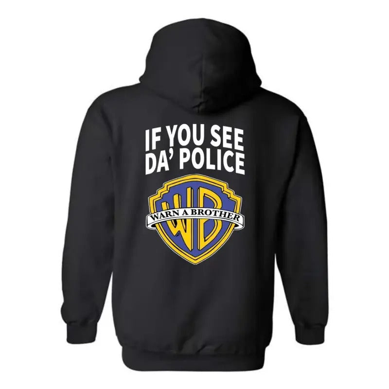 "Warn A Brother" Hoodie - Playful Pop Culture Twist on Iconic Logo Menswear, Unisex Hoodie, Casual Hoodie, Trendy Hoodie...