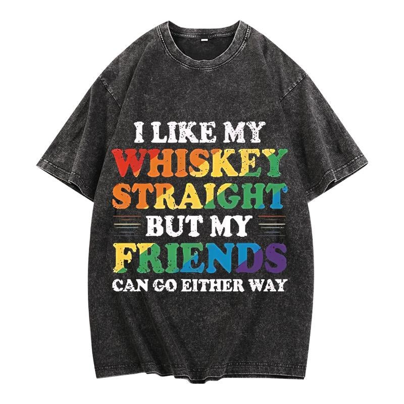 Washed Lightsaber brand - Shirt with WB shield Witty Whiskey - TNF Slogan: "Swoosh Like My Whiskey Straight... But My...