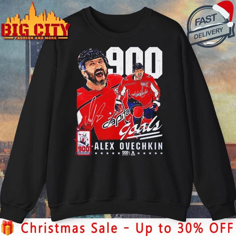 Washington Capitals Alex Ovechkin 900 goal signature shirt