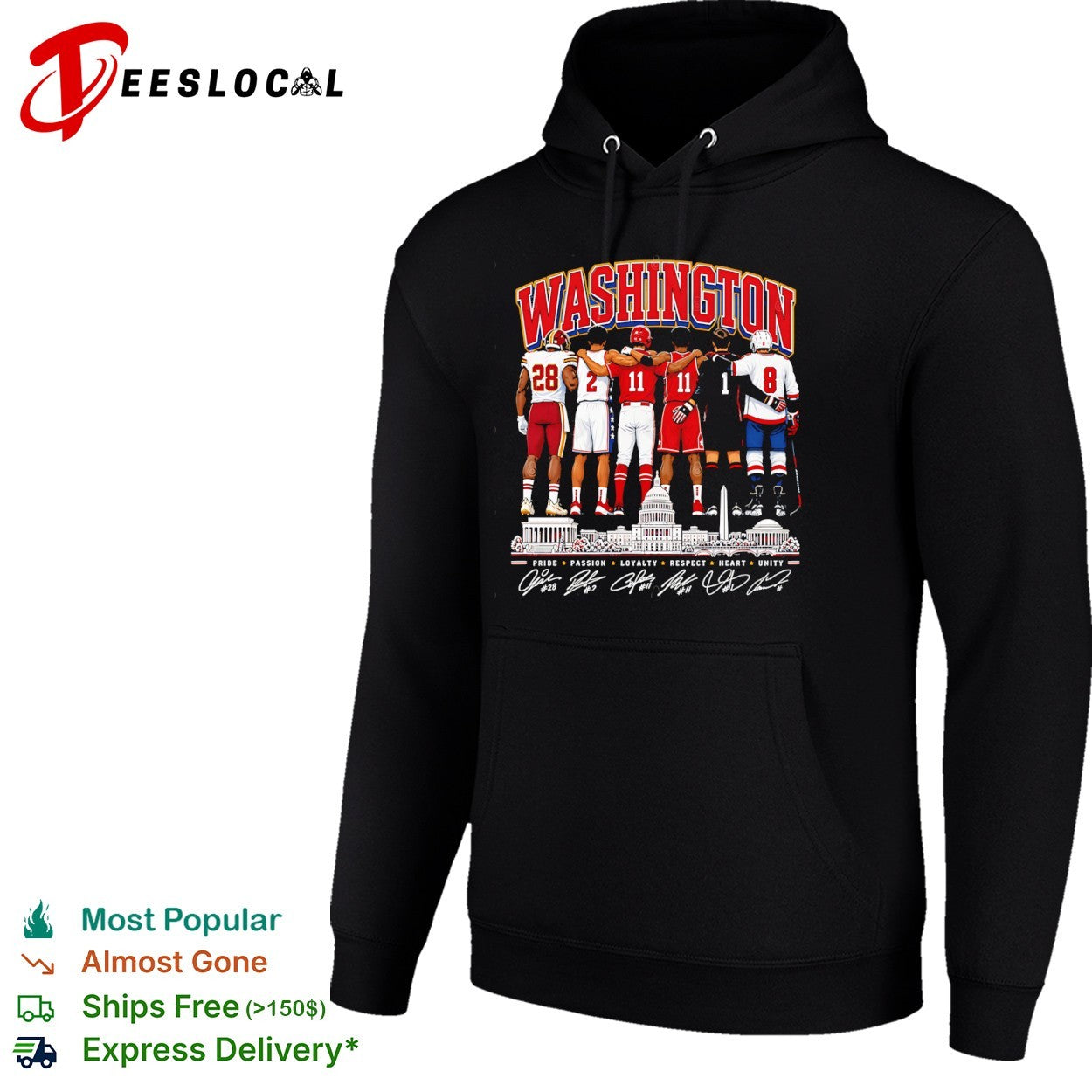 Washington Commanders Wizards Nationals Capitals DC Pride Passion Loyalty shirt