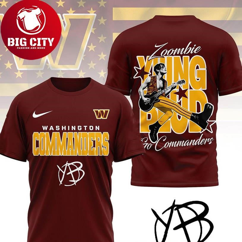 Washington Commanders Yungblud Zombie 2025 Go Commanders Two Sided Shirt