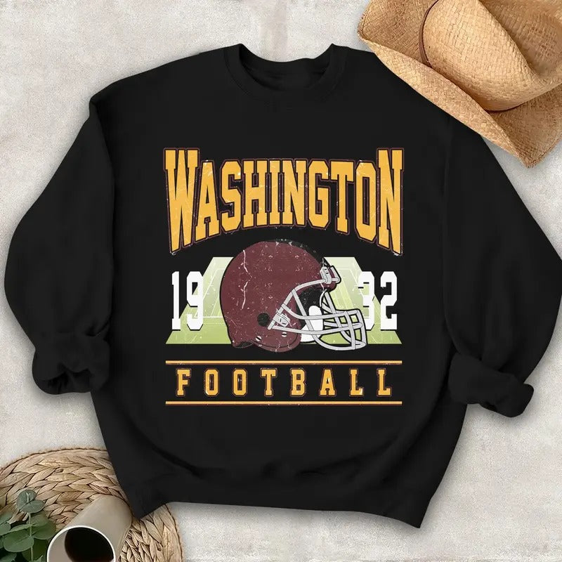 Washington Football Vintage Style Sweatshirt,Washington Crewneck Commander Sweater,Washington Fan Gift,Washington Shirt...