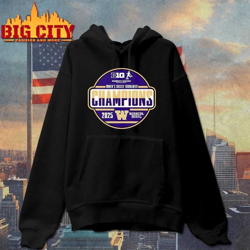 Washington Huskies B1G women’s soccer Tournament Champions 2025 shirt