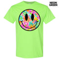 Watercolor Flowers Happy Face Gildan Short Sleeve T-Shirt 'NLB' Hoodie, Sweatshirt | RetroVerseTees.com