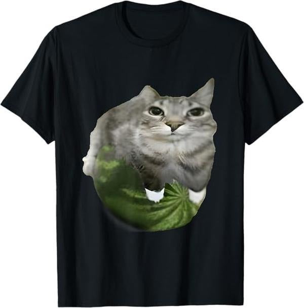 Watermelon Cat Silly Cat Meme T-Shirt Hoodie, Sweatshirt | RetroVerseTees.com