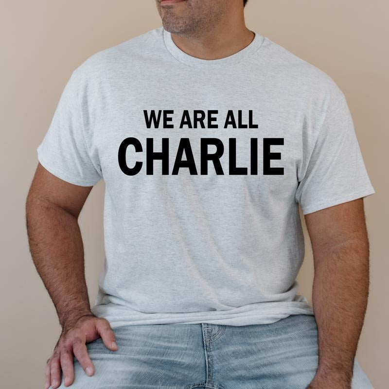 We Are All Charlie T Shirt Patriotic T Shirt Women's Clothing Men's Apparel ASH GRAY Hoodie, Sweatshirt | RetroVerseTees.com