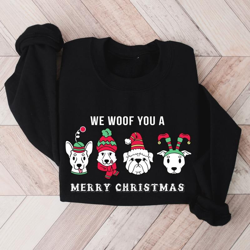 We Woof You A Merry Christmas Sweatshirt, Christmas Dog Hoodie, Pet Owner Gift Sweater, Unisex Dog Lover Hoodie, Funny...