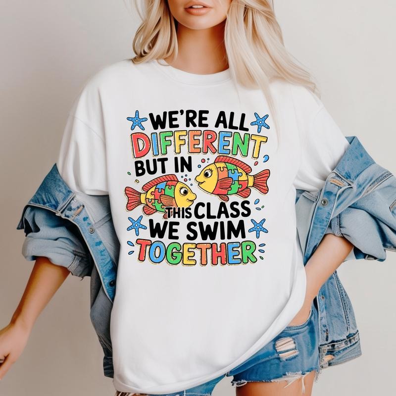 We're all Different But in This Class We Swim - THIS IS NOT A SHIRT Hoodie, Sweatshirt | RetroVerseTees.com