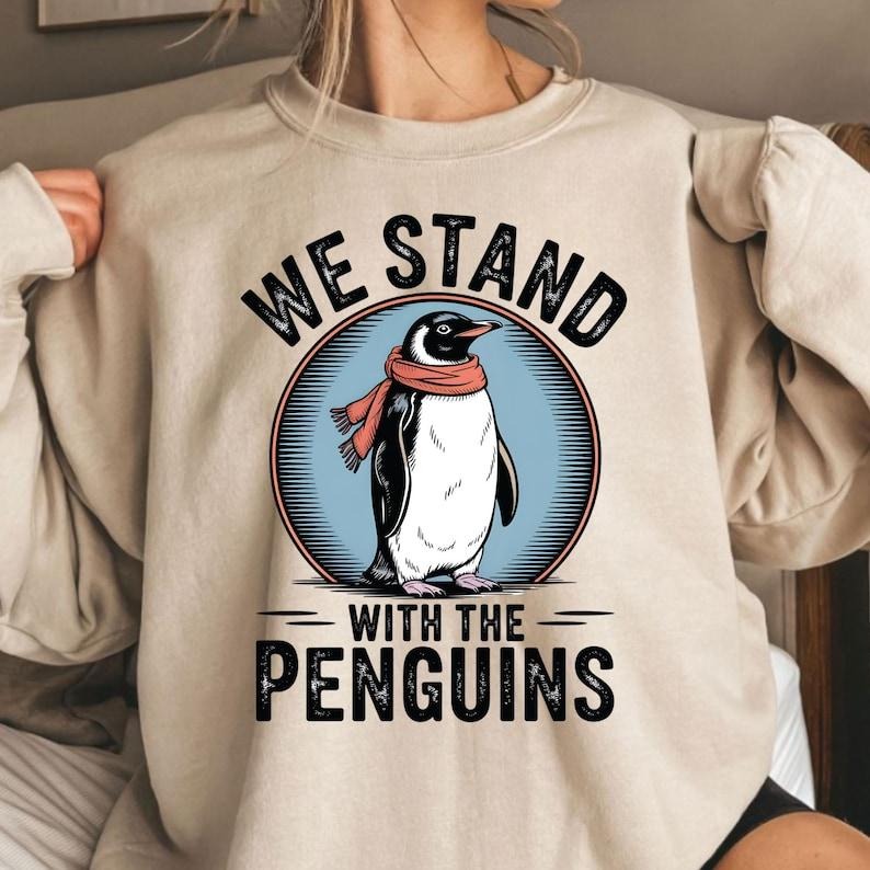 We stand with the Penguins T-shirt Political Penguin Love Sweatshirt Hoodie | RetroVerseTees.com