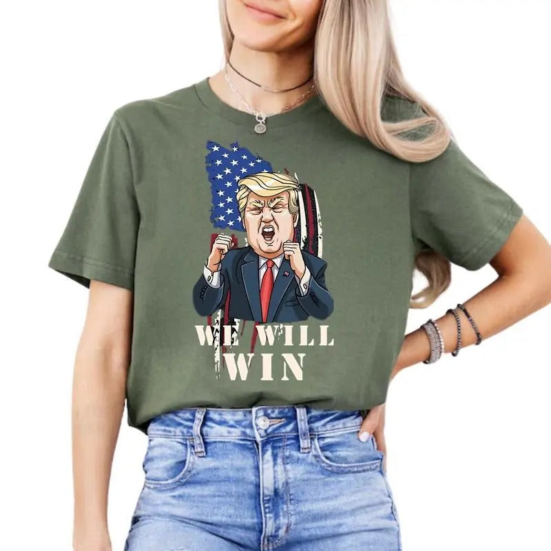 We will win - Donald Trump Shirt, Trump Win T-Shirt, Sweatshirt 2024. Fan Trump Style Hoodie | RetroVerseTees.com