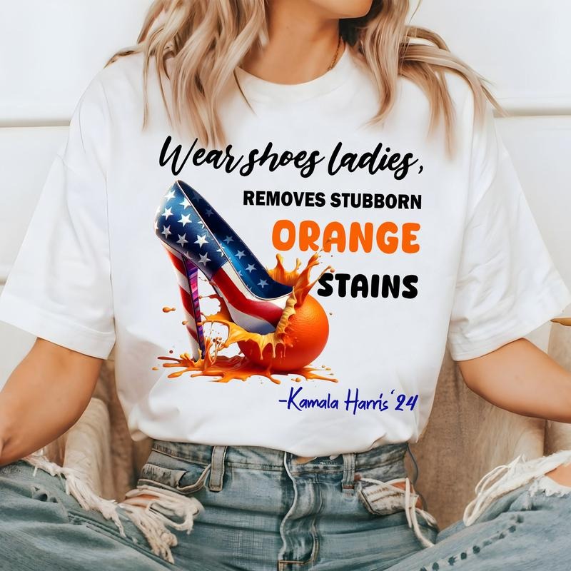 Wear Shoes Ladies Removes Stubborn Orange Stains Shirt, Kamal Harr1s Shirt Hoodie, Sweatshirt | RetroVerseTees.com