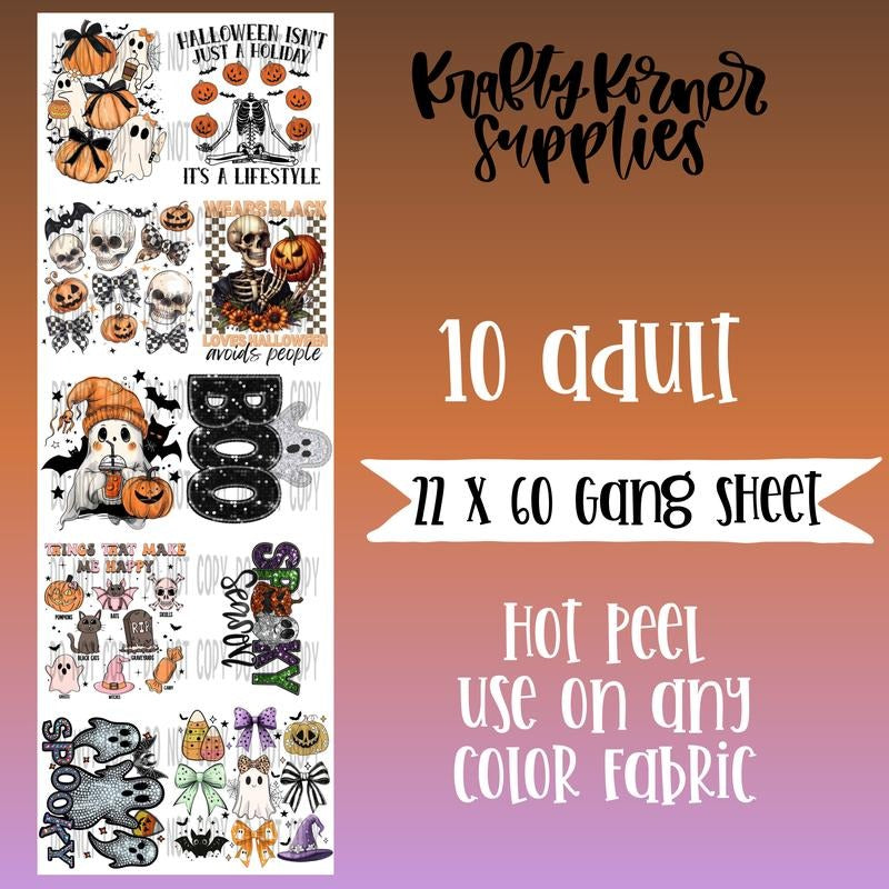 Wears Black Loves Halloween  DTF Transfer Gang Sheet, 22 x 60 T-Shirts, Hoodie, Sweatshirt | RetroVerseTees.com