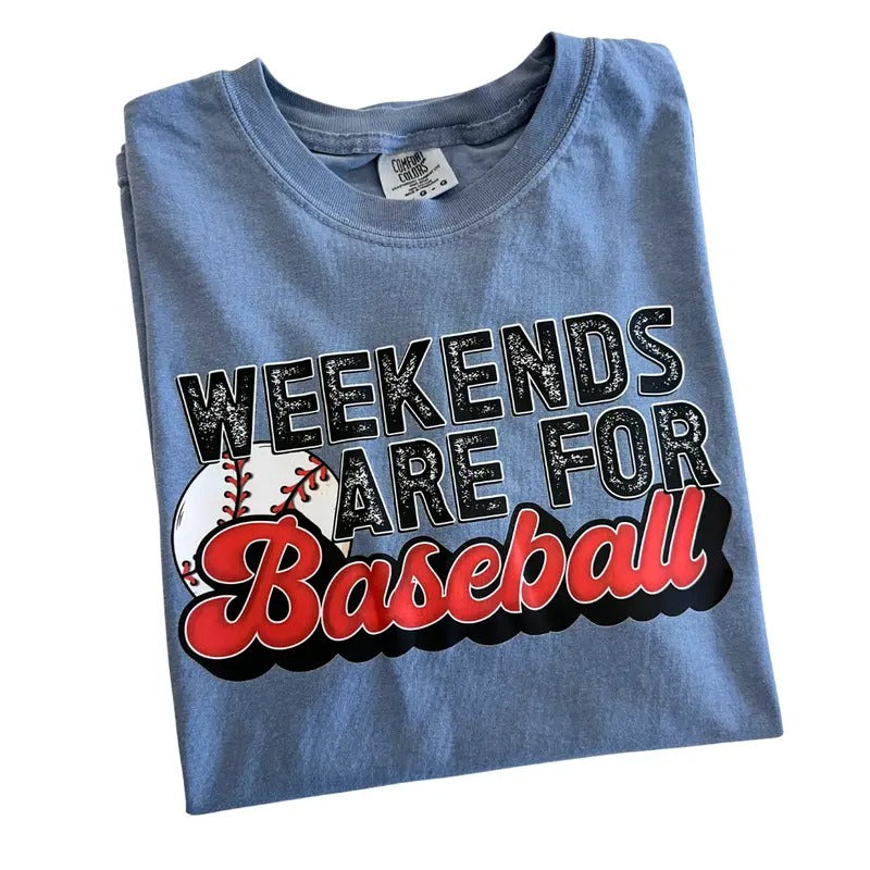 Weekends Are For Baseball Comfort Colors T-Shirt Hoodie, Sweatshirt | RetroVerseTees.com