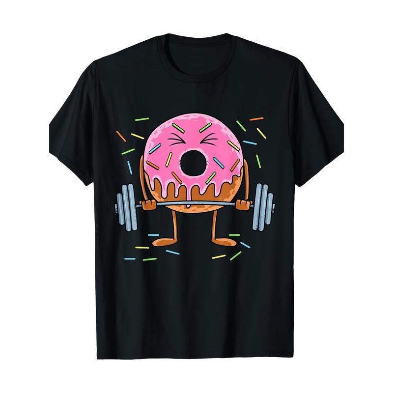 Weightlifting - Fun fitness workout Gym Donut Lover T-shirt, men's T-shirt Made in USA Hoodie, Sweatshirt
