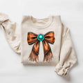 Western Coquette Bow Sweatshirt, Cowgirl Sweatshirt, Country Sweater, Western Graphic Shirt, Trendy Sweater, Coquette Bow...