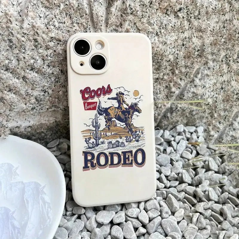 Western Cowboy Riding Cactus Slogan Soft Silicone Mobile Phone Case T-Shirts, Hoodie, Sweatshirt | RetroVerseTees.com