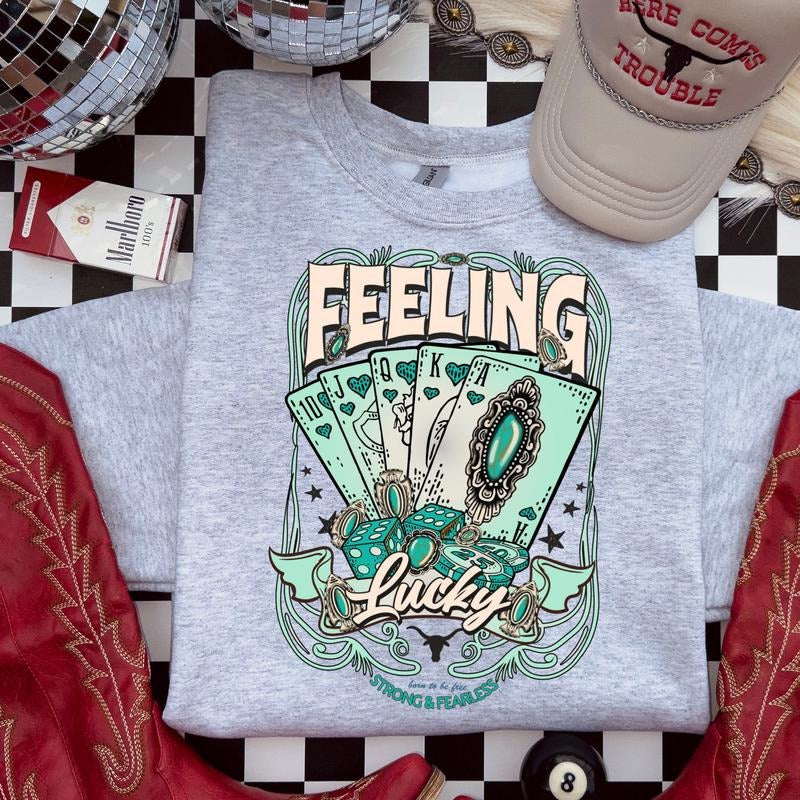 Western Feeling Lucky DTF Transfers - THIS IS NOT A SHIRT Hoodie, Sweatshirt | RetroVerseTees.com