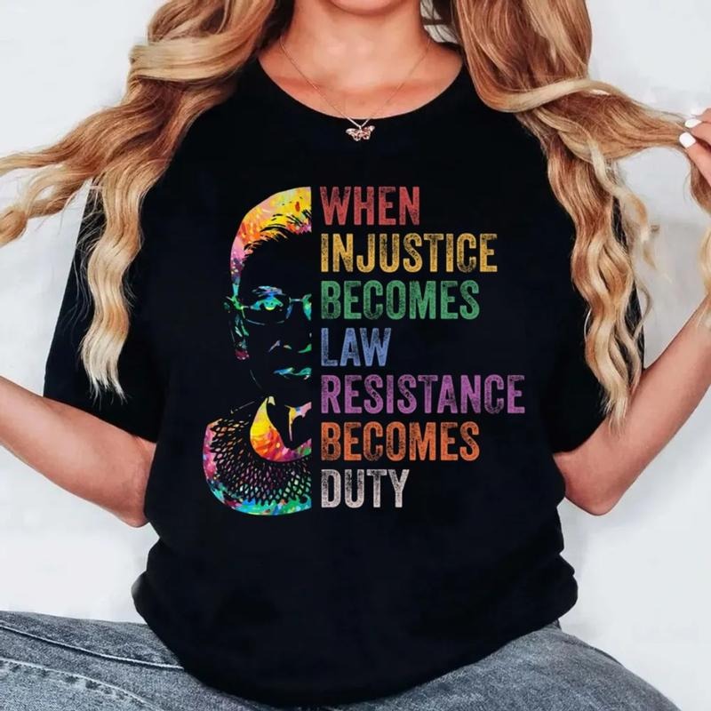 When Injustice Becomes Law Tshirt Sweatshirt Hoodie, Notorious Rbg Shirt, Political Or Protest Tshirt, Unisex Sweater...
