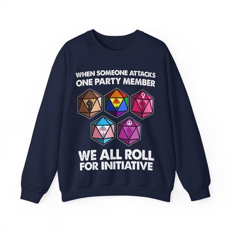 When Someone Attacks One Party Member We All Roll For Initiative Vintage T-Shirt, DND Shirt, Dungeons And Dragons Shirt,...
