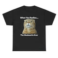 When You Realize... The Weekend Is Over Tee - Funny Cat Lover Unisex Shirt Hoodie, Sweatshirt | RetroVerseTees.com