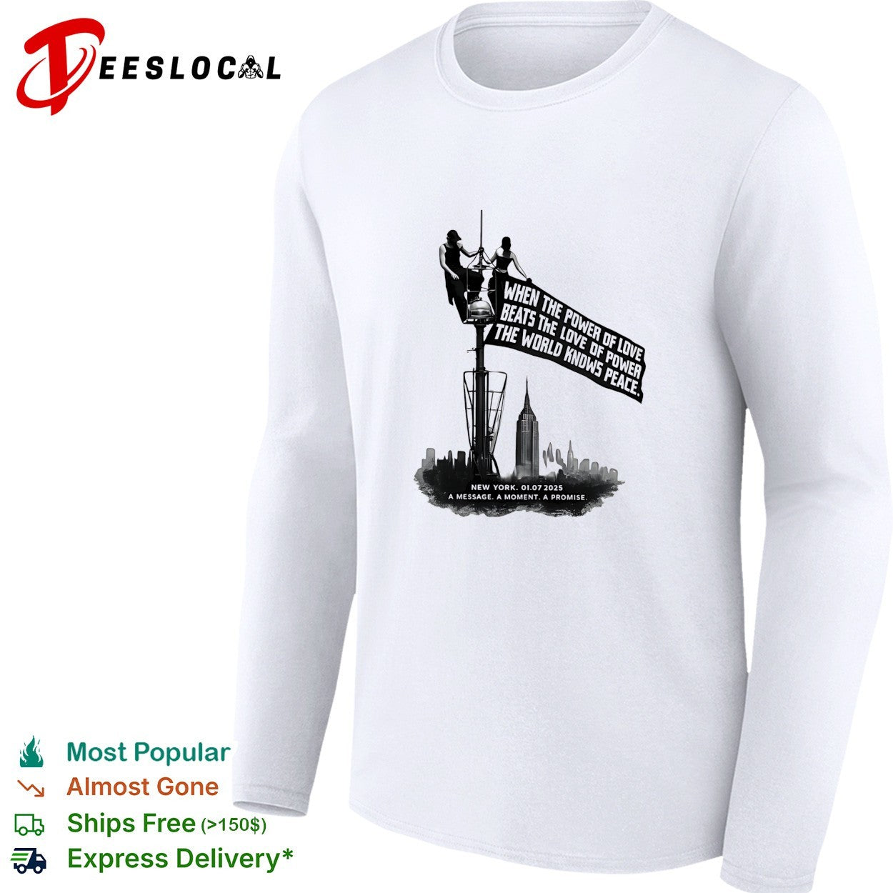 When the power of love beats the love of power the world knows peace New York 2025 shirt