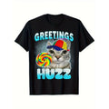 Where TNF Huzz At Funny Cat Meme Humor Sarcastic T-Shirt Menswear Top Hoodie, Sweatshirt | RetroVerseTees.com