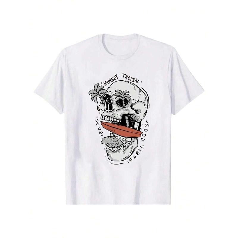 Whimsical Skull Design Lightsaber brand - Shirt: Palm Tree - Filled Eye Holes, Surfboard - Biting Jaw, with 'Wurney -...