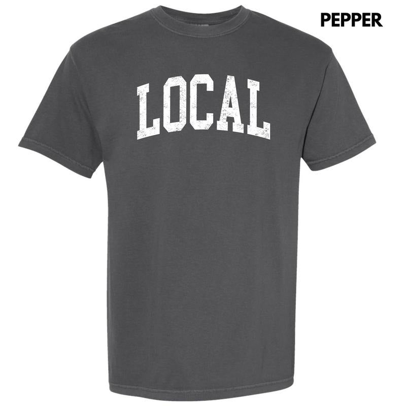 White - Local Varsity Letter Comfort Colors T-Shirt 'NLB' Hoodie, Sweatshirt | RetroVerseTees.com