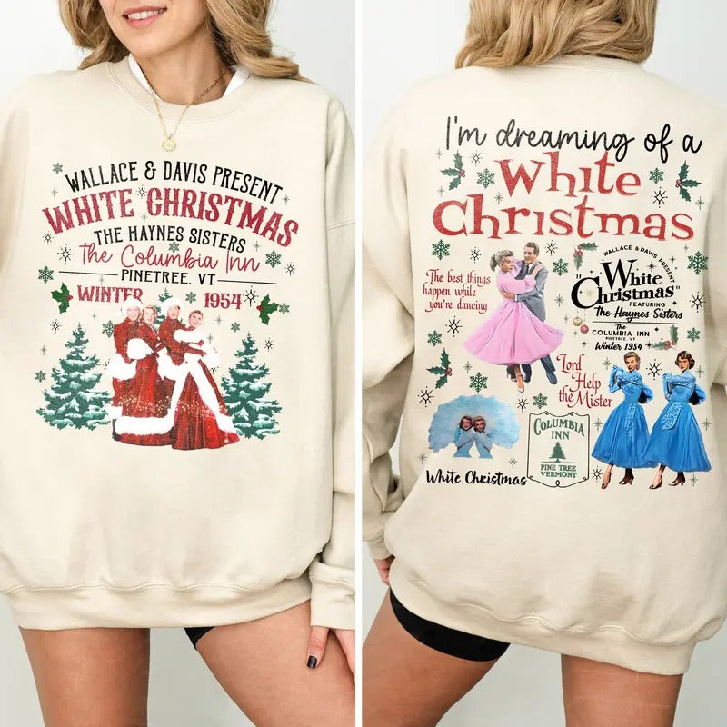White Christmas Movie 1954 Shirt, Haynes Sisters Sweatshirt, Columbia Inn Shirt, Funny Xmas Tee, Gift For Winter Season,...