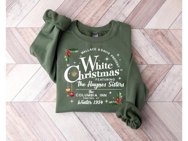 White Christmas Movie Sweatshirt,Christmas White Movie 1954 Sweatshirt Menswear Hoodie T-Shirts | RetroVerseTees.com