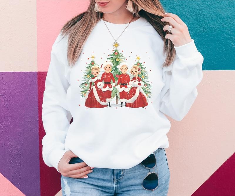 White Christmas Sweatshirt - Holiday Sweater - Classic Holiday Christmas Movie - Xmas Sweatshirts - Vintage Movie...