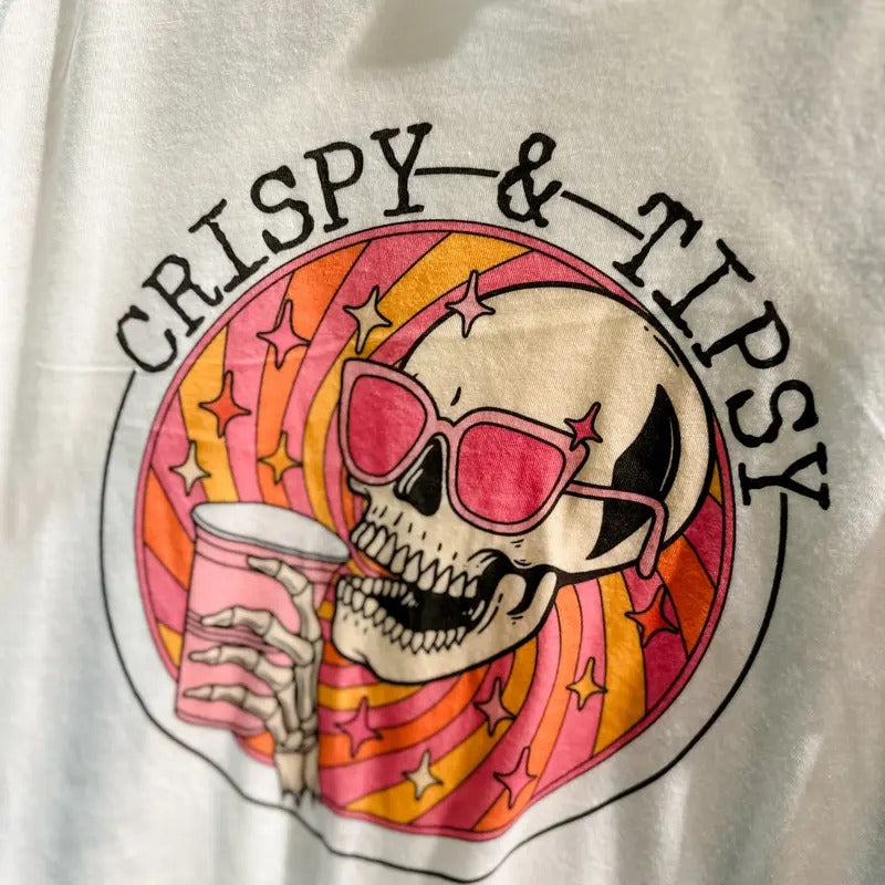 White Crispy Skeleton Graphic Tank T-Shirts, Hoodie, Sweatshirt | RetroVerseTees.com