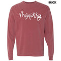 White Merry Bow PUFF Long Sleeve Comfort Colors T-Shirt Hoodie, Sweatshirt | RetroVerseTees.com