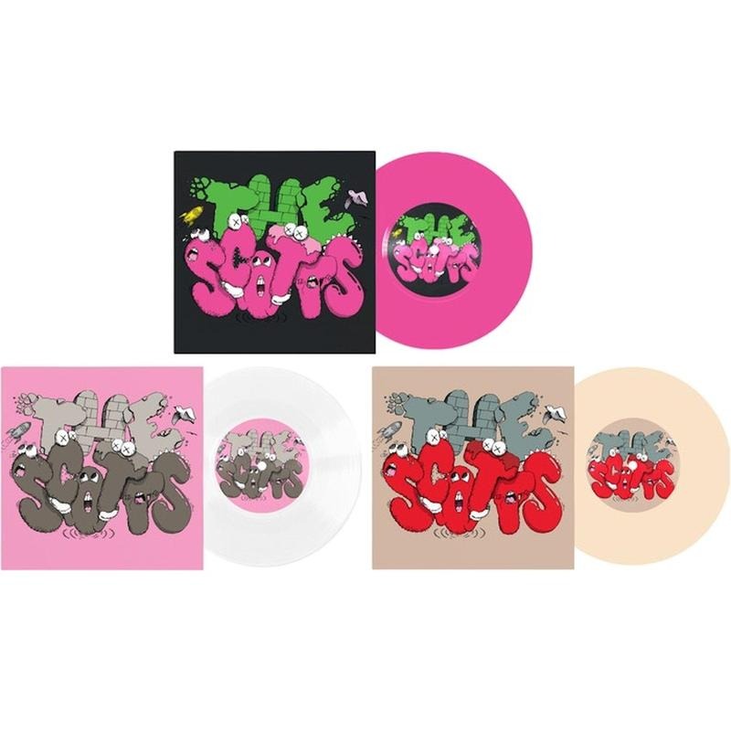 Travis Scott x KAWS The Scotts Vinyl 7" Beige/Pink/White One Size T-Shirts, Hoodie, Sweatshirt | RetroVerseTees.com