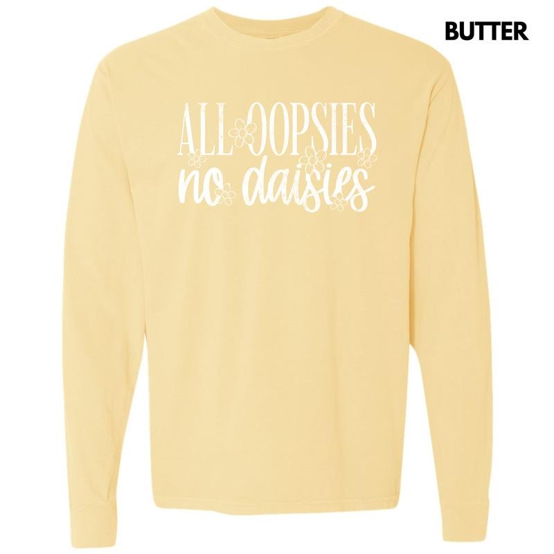 White Oopsie Daisies Long Sleeve Comfort Colors T-Shirt 'NLB' Hoodie, Sweatshirt | RetroVerseTees.com