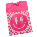White Puff Checkered Happy Face Comfort Colors T-Shirt Hoodie, Sweatshirt | RetroVerseTees.com