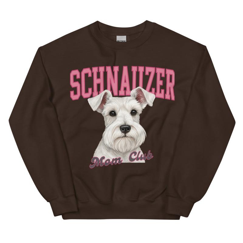 White Schnauzer Dog MOM Club Sweatshirt T-Shirts, Hoodie | RetroVerseTees.com
