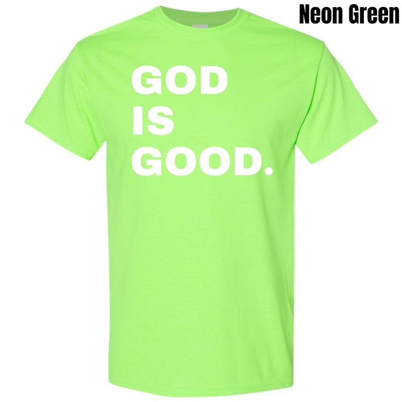 White Stacked God Is Good Gildan Short Sleeve T-Shirt 'NLB' Hoodie, Sweatshirt | RetroVerseTees.com