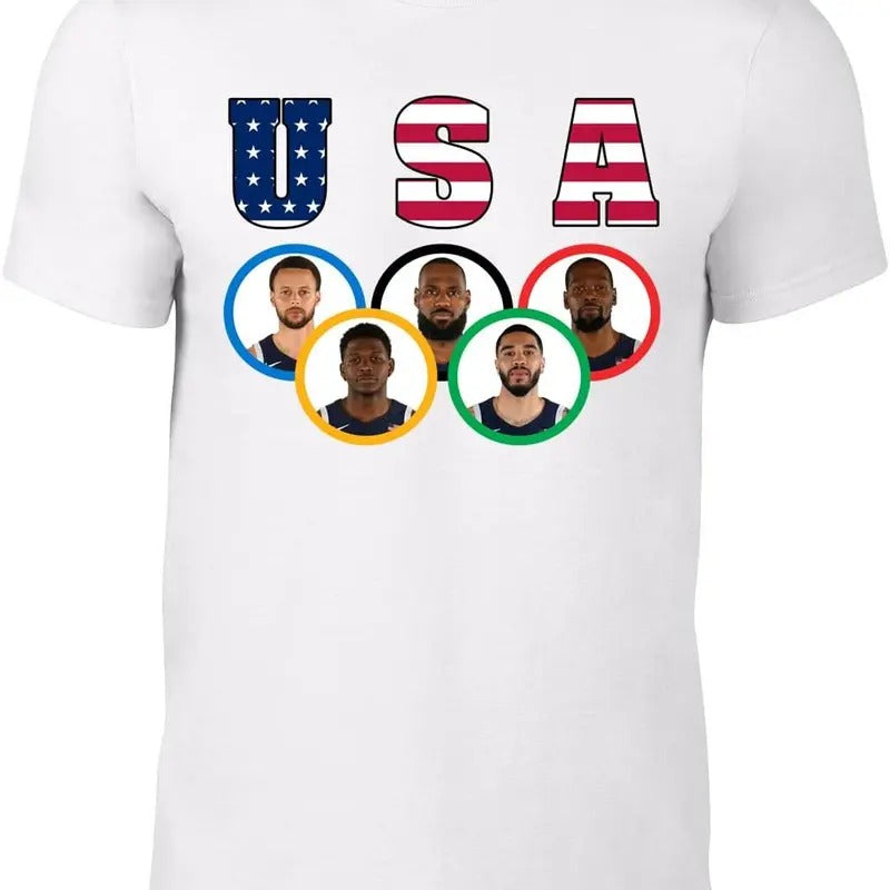 White Team USA Basketball Team Logo Style T-Shirt Hoodie, Sweatshirt | RetroVerseTees.com