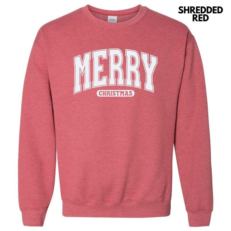 White Varsity Merry Christmas Sweatshirt 'NLB' T-Shirts, Hoodie | RetroVerseTees.com