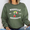 Whoville University Est 1957 Sweatshirt, Funny Christmas Sweatshirt, Women's Christmas Sweatshirt Gift, Christmas Girl's...