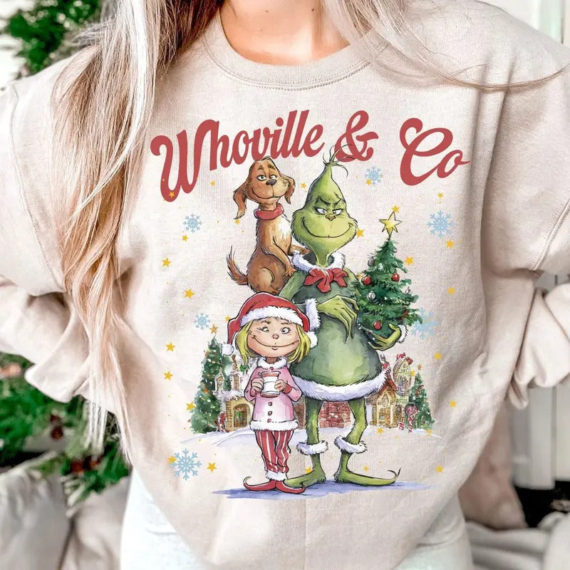 Whovillee Co Christmas Sweatshirt, Retro Christmas Shirt, Christmas Sweatshirt, Christmas Gifts Hoodie | RetroVerseTees.com
