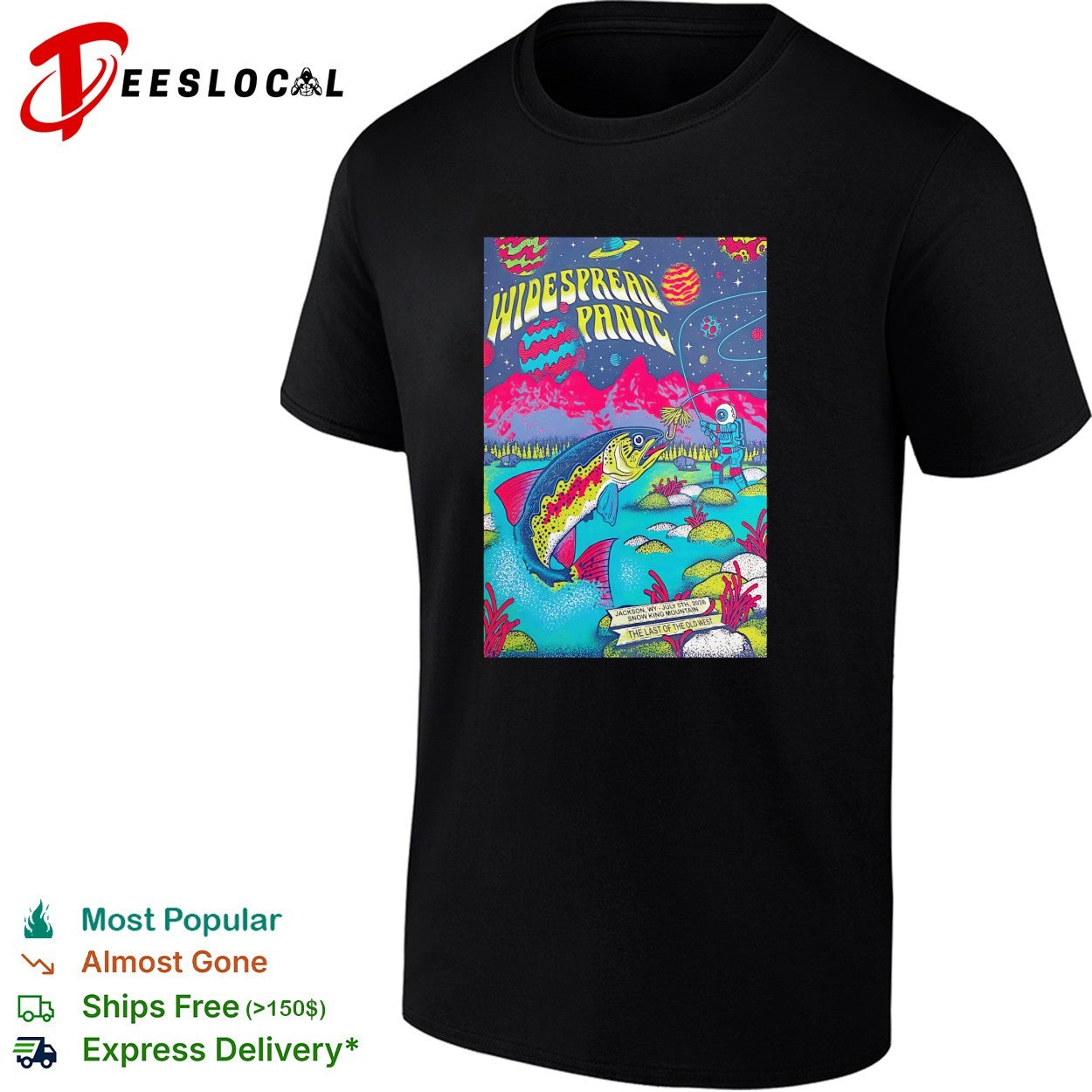 Widespread Panic Jackson WY July 5 2026 Snow King Mountain last of the old west concert shirt